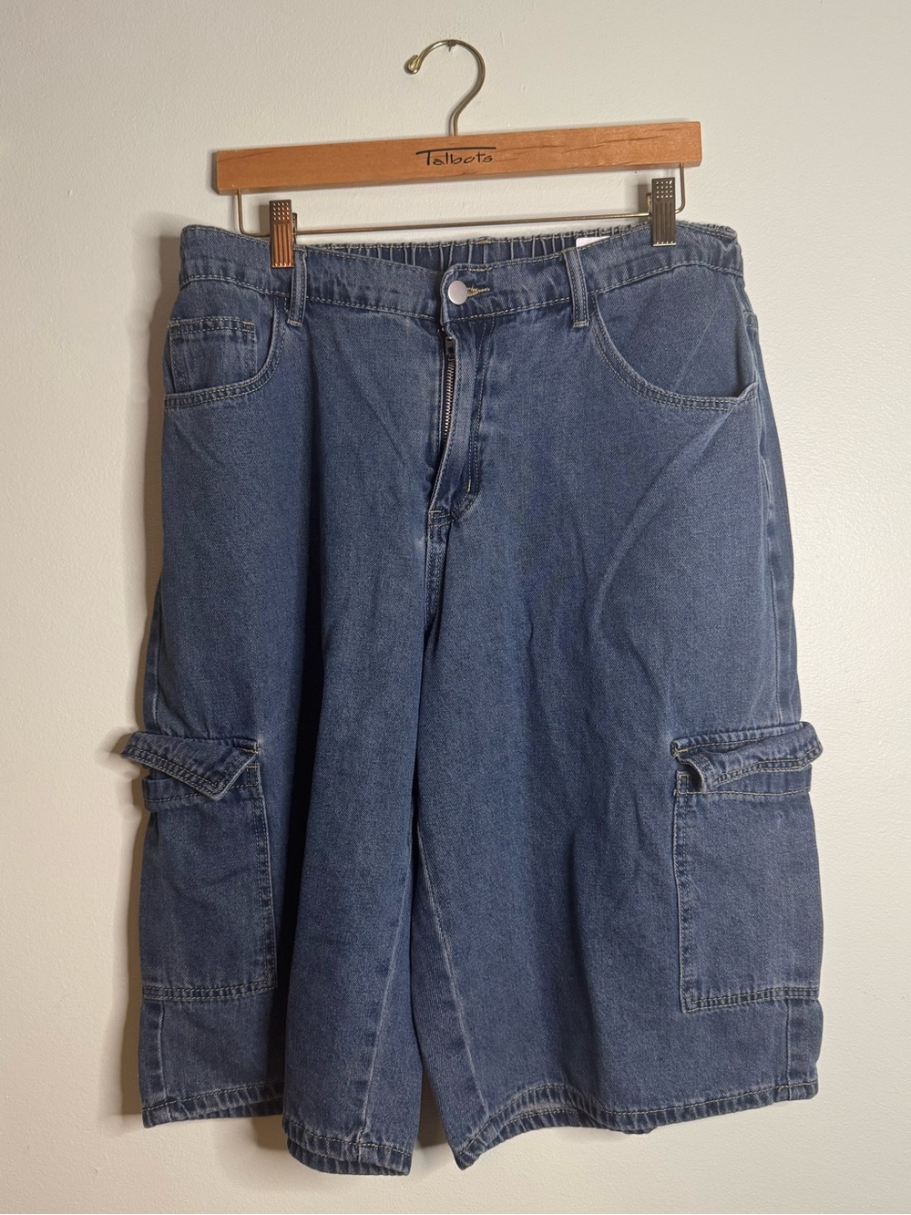 Blue Denim Cargo Jean Jorts Shorts (1X)